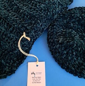 Hand Crocheted Tam with Wide, Long Scarf in Royal Teal Velvet Soft Yarn